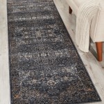 Kathy Ireland Home Malta MAI01 Runner Rug, Navy, 2'2" x 7'7"