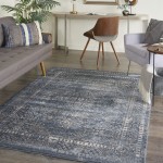 Kathy Ireland Home Malta MAI01 Area Rug, Navy, 3'11" x 5'7"