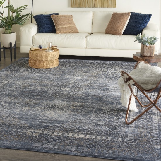 Kathy Ireland Home Malta MAI01 Area Rug, Navy, 7'10" x 10'10"