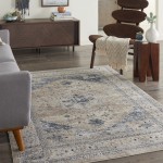 Kathy Ireland Home Malta MAI02 Area Rug, Beige/Blue, 3'11" x 5'7"