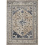 Kathy Ireland Home Malta MAI02 Area Rug, Beige/Blue, 9' x 12'