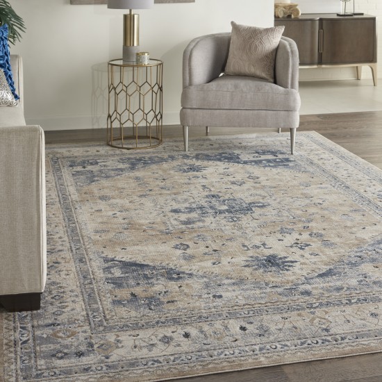 Kathy Ireland Home Malta MAI02 Area Rug, Beige/Blue, 9' x 12'