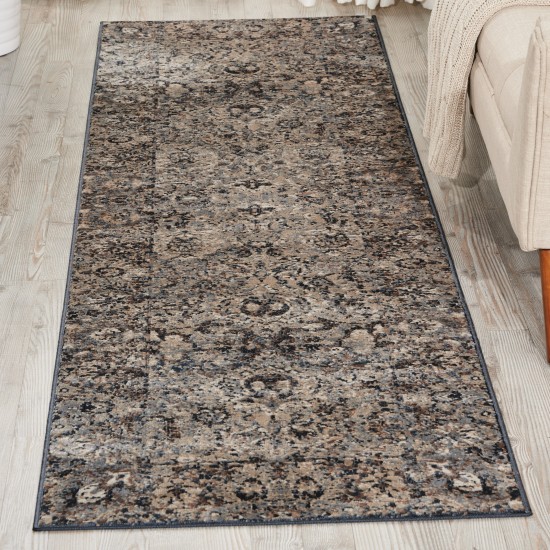 Kathy Ireland Home Malta MAI03 Runner Rug, Slate, 2'2" x 7'7"