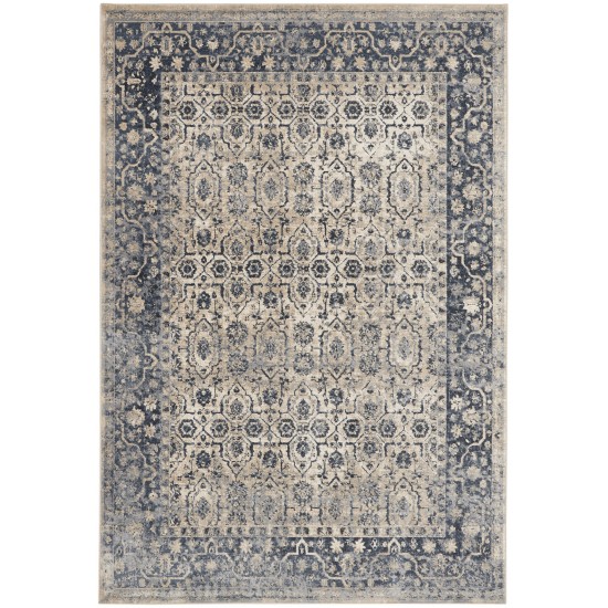 Kathy Ireland Home Malta MAI04 Area Rug, Ivory/Blue, 5'3" x 7'7"