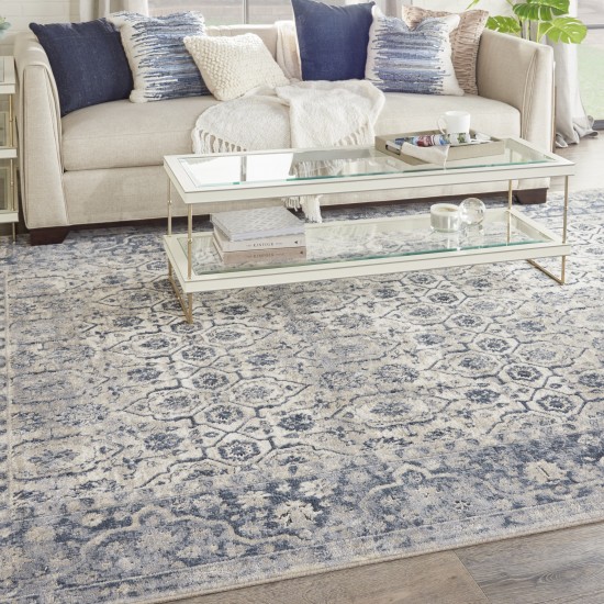 Kathy Ireland Home Malta MAI04 Area Rug, Ivory/Blue, 7'10" x 10'10"