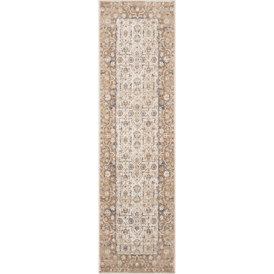 Kathy Ireland Home Malta MAI04 Runner Rug, Taupe, 2'2" x 7'7"