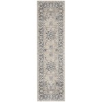 Kathy Ireland Home Malta MAI05 Runner Rug, Ivory/Blue, 2'2" x 7'7"