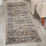 Kathy Ireland Home Malta MAI05 Runner Rug, Ivory/Blue, 2'2" x 7'7"