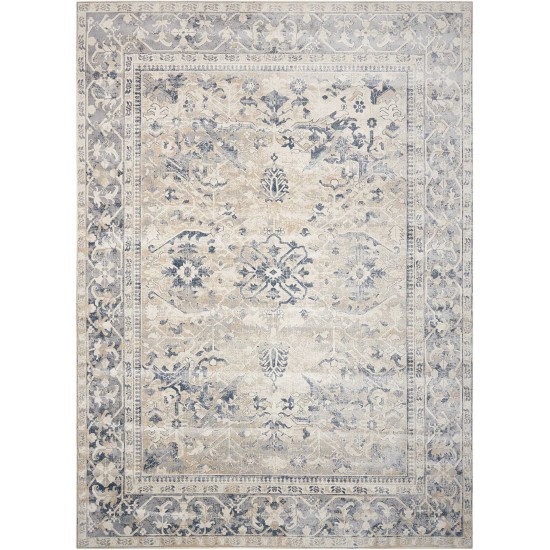 Kathy Ireland Home Malta MAI05 Area Rug, Ivory/Blue, 3'11" x 5'7"