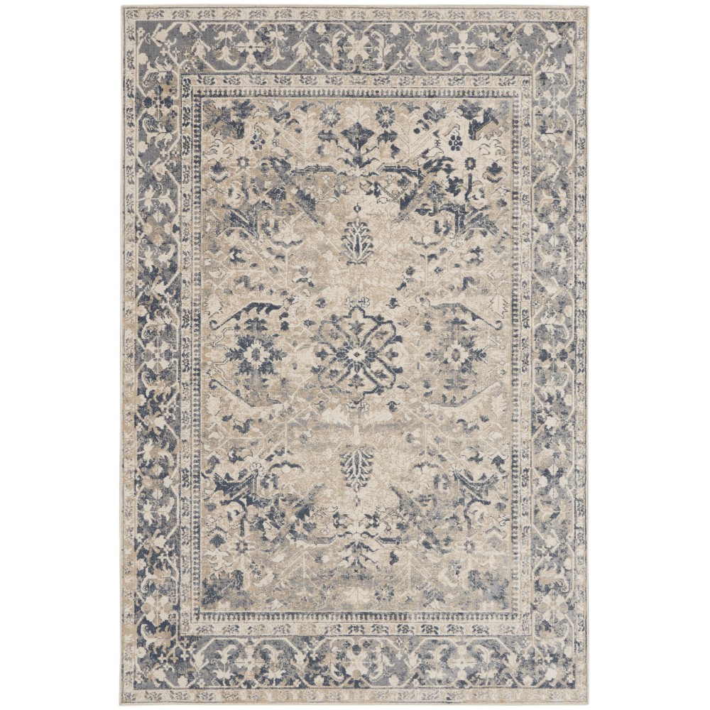 Kathy Ireland Home Malta MAI05 Area Rug, Ivory/Blue, 5'3" x 7'7" Kathy Ireland Home Malta MAI05 Area Rug, Ivory/Blue, 5'3" x 7'7"
