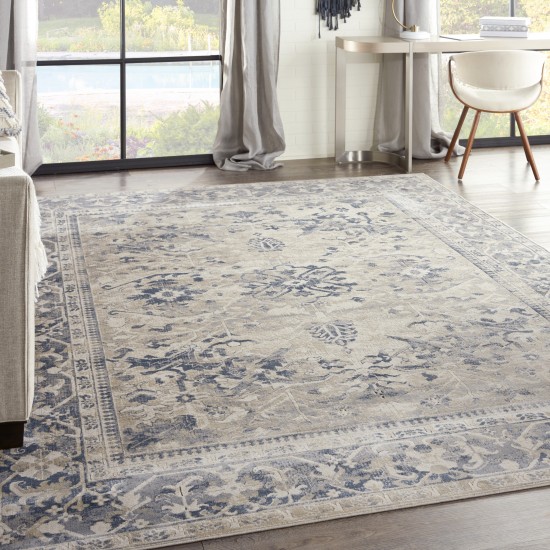 Kathy Ireland Home Malta MAI05 Area Rug, Ivory/Blue, 7'10" x 10'10"