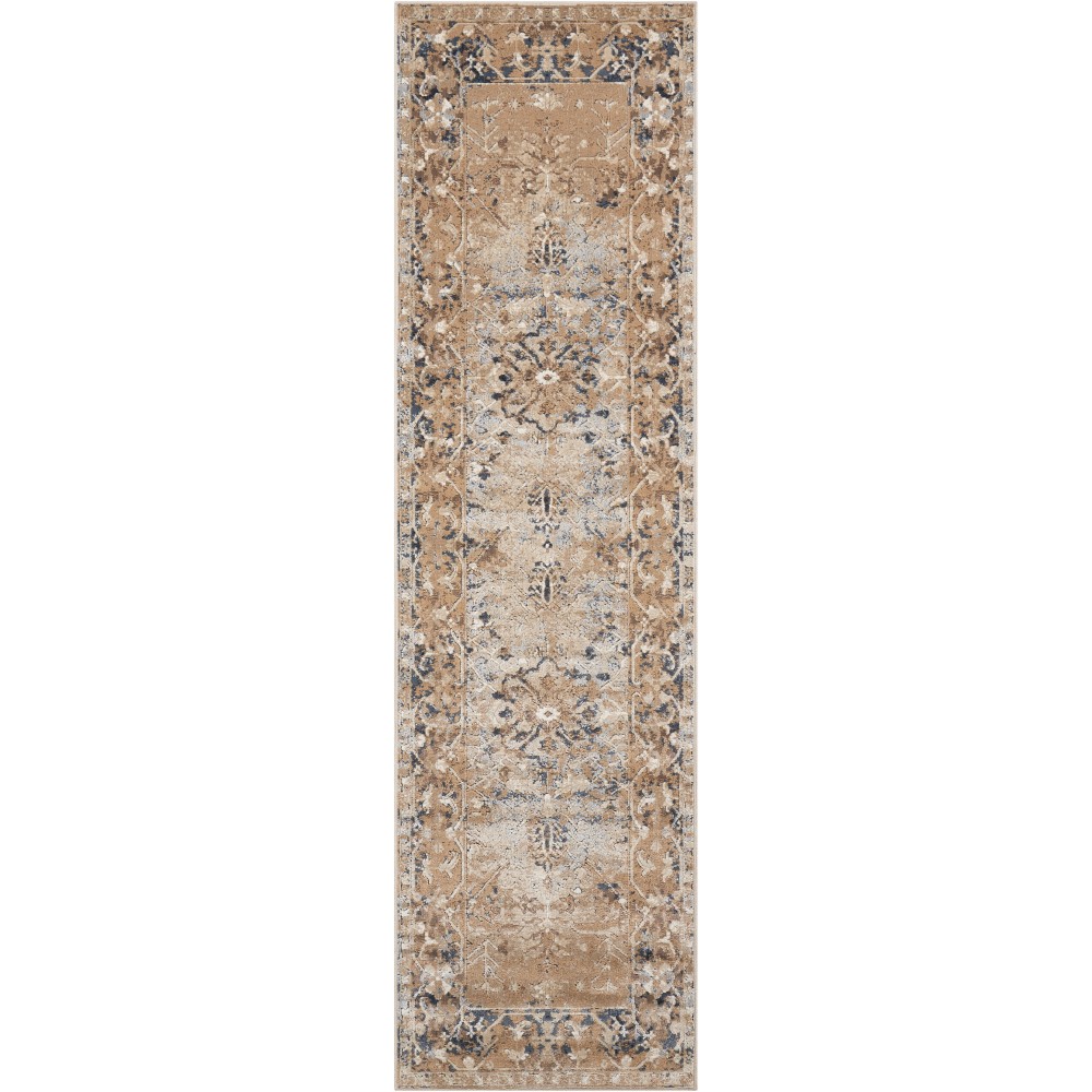 Kathy Ireland Home Malta MAI05 Runner Rug, Taupe, 2'2" x 7'7"