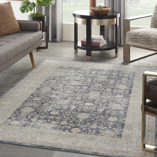 Kathy Ireland Home Malta MAI07 Area Rug, Navy, 3'11" x 5'7"