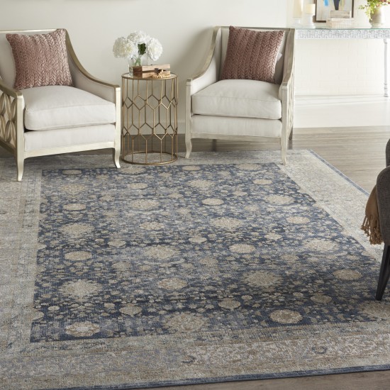 Kathy Ireland Home Malta MAI07 Area Rug, Navy, 7'10" x 10'10"