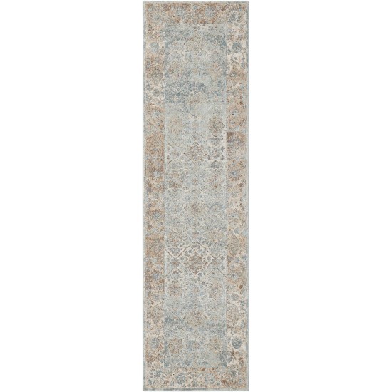 Kathy Ireland Home Malta MAI09 Runner Rug, Slate, 2'2" x 7'7"