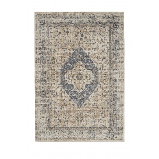 Kathy Ireland Home Malta MAI11 Area Rug, Ivory/Blue, 3'11" x 5'7"