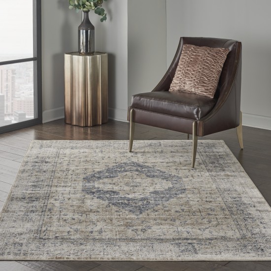 Kathy Ireland Home Malta MAI11 Area Rug, Ivory/Blue, 3'11" x 5'7"