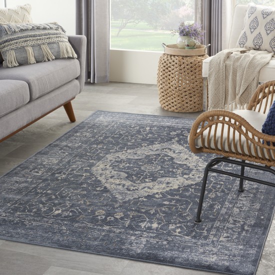 Kathy Ireland Home Malta MAI11 Area Rug, Navy, 5'3" x 7'7"