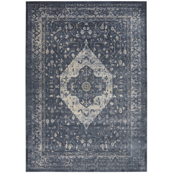 Kathy Ireland Home Malta MAI11 Area Rug, Navy, 9' x 12'