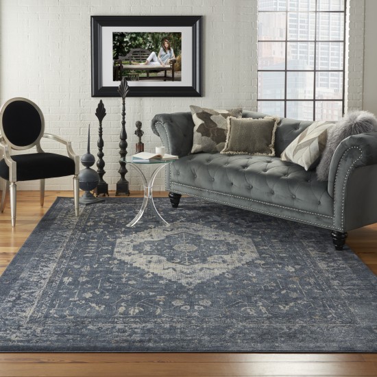 Kathy Ireland Home Malta MAI11 Area Rug, Navy, 9' x 12'