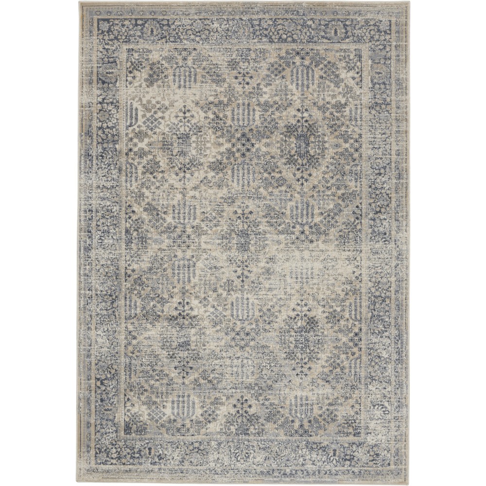 Kathy Ireland Home Malta MAI12 Area Rug, Ivory/Blue, 3'11" x 5'7"