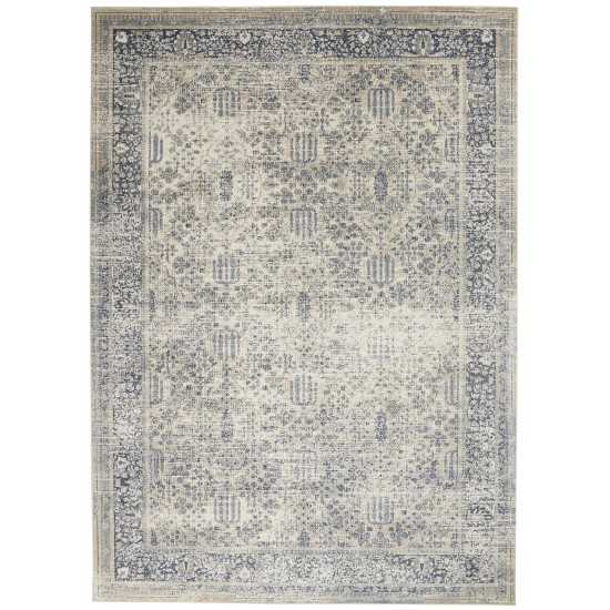 Kathy Ireland Home Malta MAI12 Area Rug, Ivory/Blue, 7'10" x 10'10"