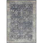 Kathy Ireland Home Malta MAI12 Area Rug, Navy/Ivory, 3'11" x 5'7"