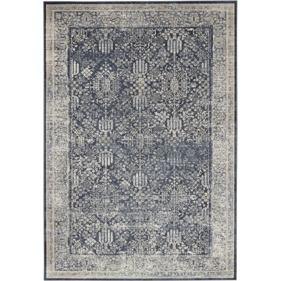 Kathy Ireland Home Malta MAI12 Area Rug, Navy/Ivory, 3'11" x 5'7"