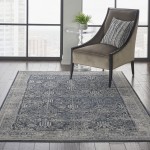 Kathy Ireland Home Malta MAI12 Area Rug, Navy/Ivory, 3'11" x 5'7"