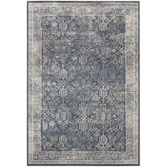 Kathy Ireland Home Malta MAI12 Area Rug, Navy/Ivory, 5'3" x 7'7"