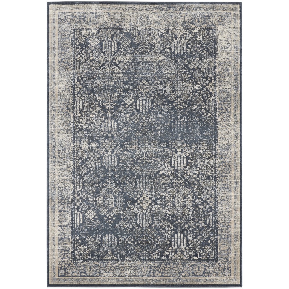 Kathy Ireland Home Malta MAI12 Area Rug, Navy/Ivory, 5'3" x 7'7"