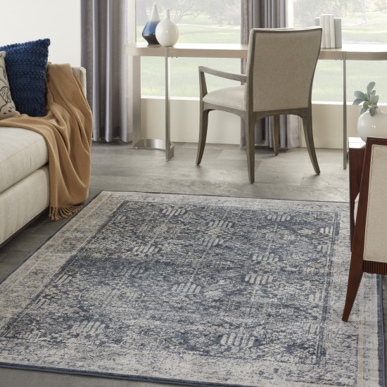 Kathy Ireland Home Malta MAI12 Area Rug, Navy/Ivory, 5'3" x 7'7"