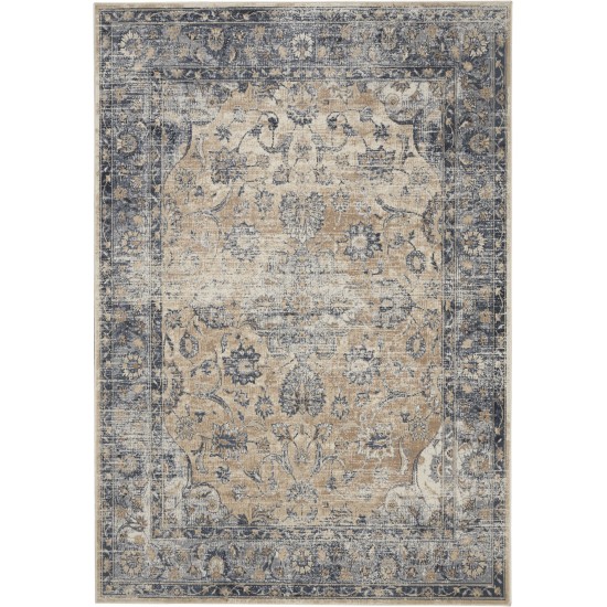 Kathy Ireland Home Malta MAI13 Area Rug, Blue/Ivory, 3'11" x 5'7"