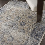 Kathy Ireland Home Malta MAI13 Area Rug, Blue/Ivory, 5'3" x 7'7"