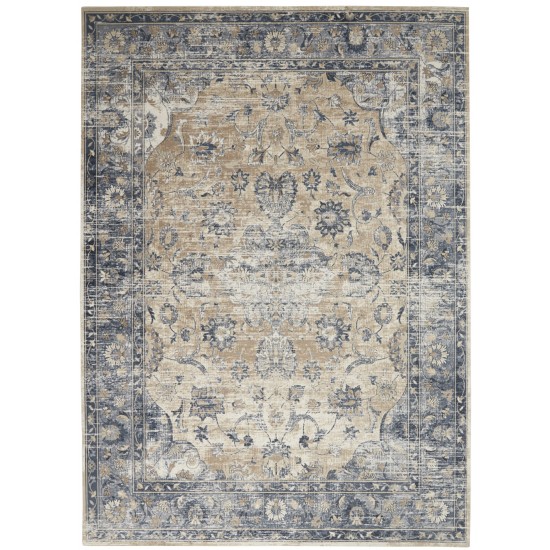 Kathy Ireland Home Malta MAI13 Area Rug, Blue/Ivory, 9' x 12'