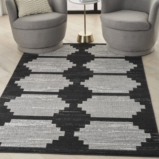 Nourison Modern Passion MDP01 Area Rug, Black/Grey, 4' x 6'