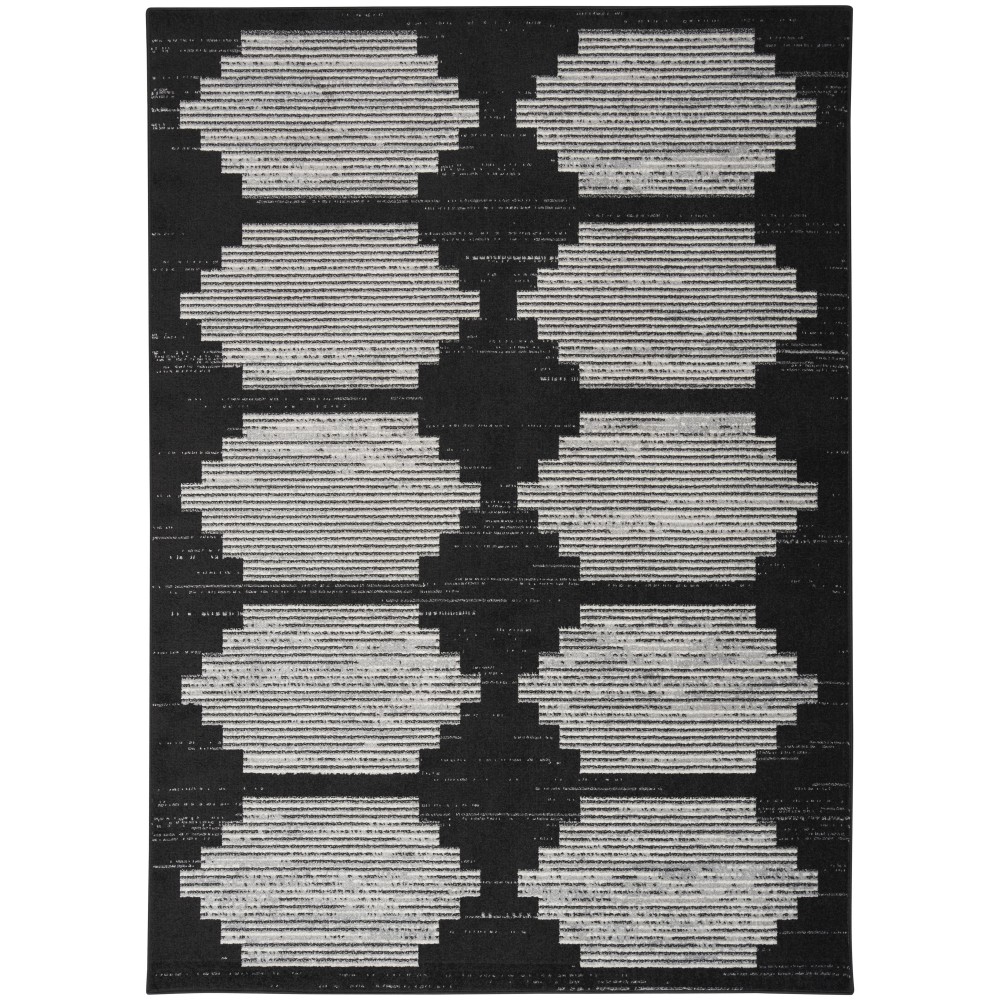 Nourison Modern Passion MDP01 Area Rug, Black/Grey, 5'3" x 7'3"