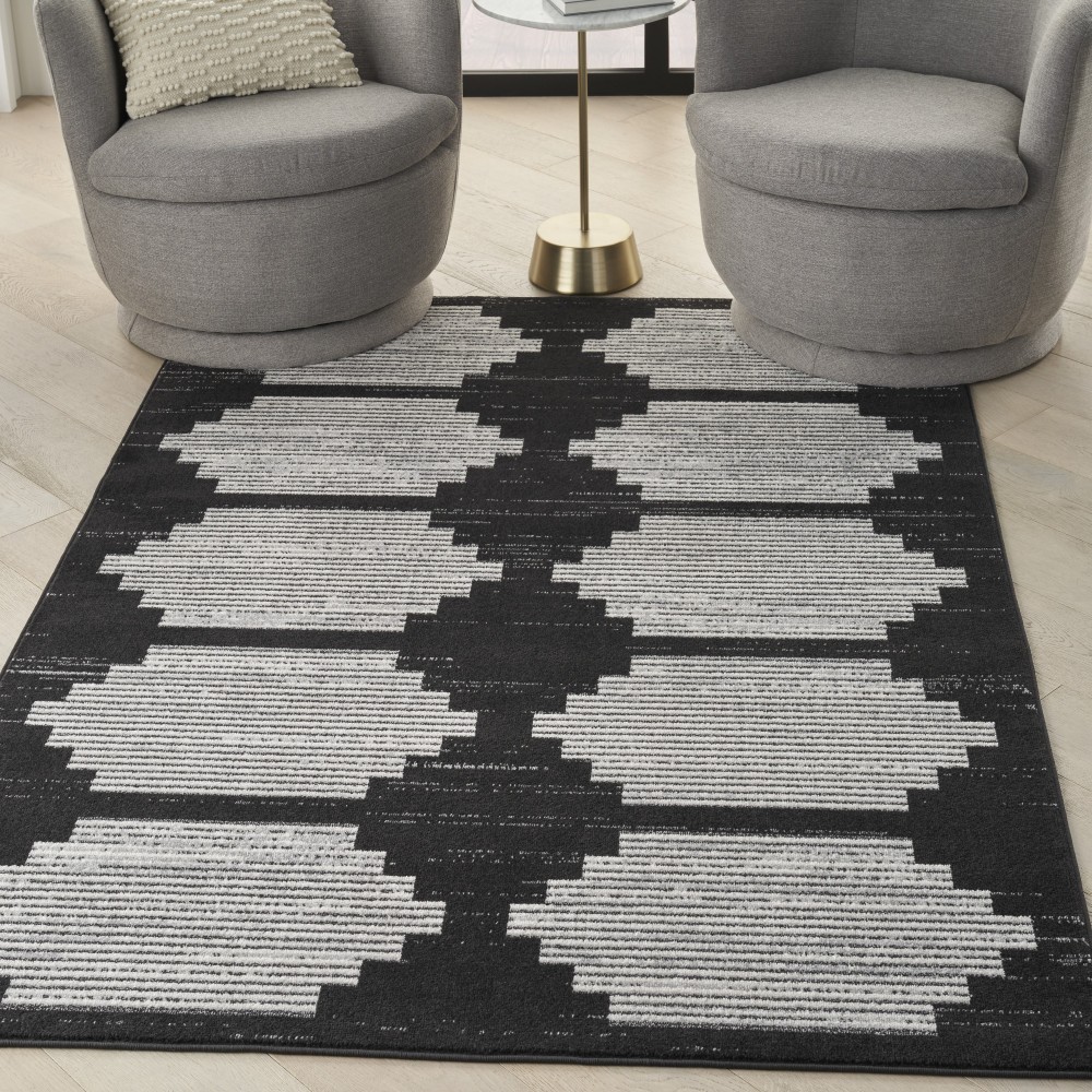 Nourison Modern Passion MDP01 Area Rug, Black/Grey, 6' x 9'