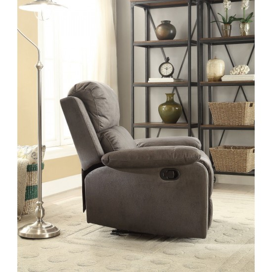 ACME Bina Recliner, Charcoal Polished Microfiber