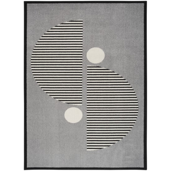 Nourison Modern Passion MDP02 Area Rug, Grey/Black, 4' x 6'