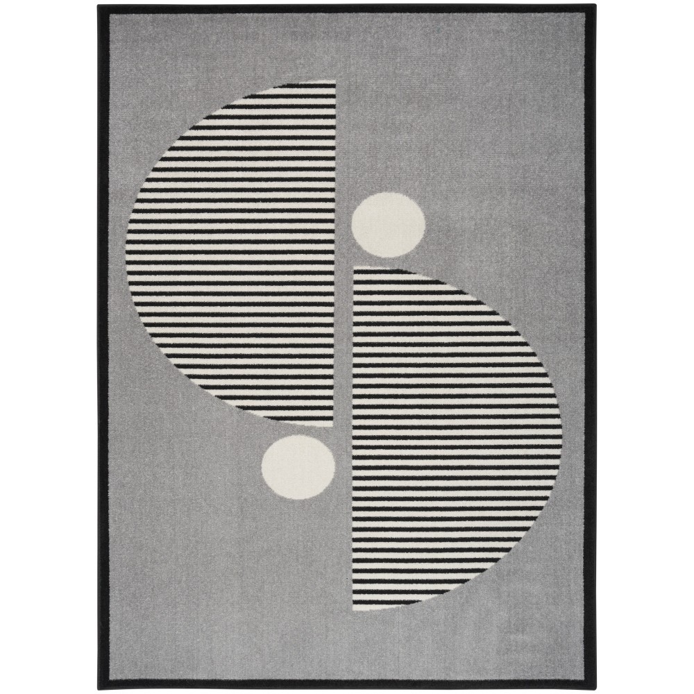 Nourison Modern Passion MDP02 Area Rug, Grey/Black, 4' x 6'