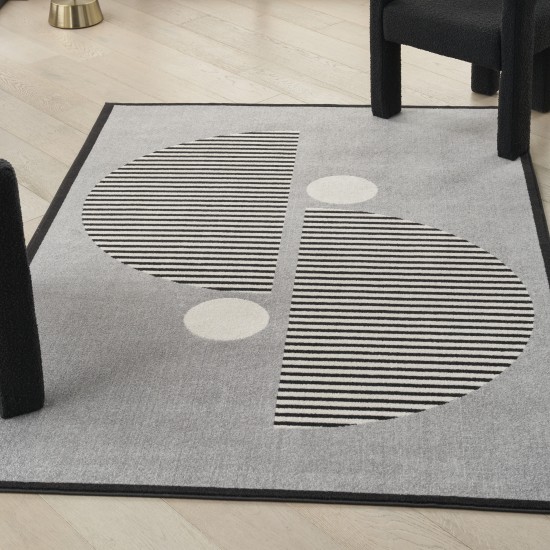 Nourison Modern Passion MDP02 Area Rug, Grey/Black, 4' x 6'