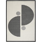 Nourison Modern Passion MDP02 Area Rug, Ivory/Black, 5'3" x 7'3"