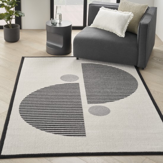 Nourison Modern Passion MDP02 Area Rug, Ivory/Black, 5'3" x 7'3"