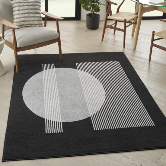 Nourison Modern Passion MDP03 Area Rug, Black/Grey, 4' x 6'