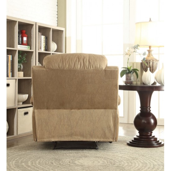 ACME Bina Recliner, Light Brown Polished Microfiber