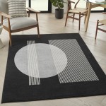 Nourison Modern Passion MDP03 Area Rug, Black/Grey, 6' x 9'