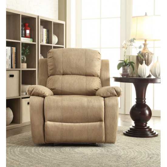 ACME Bina Recliner, Light Brown Polished Microfiber