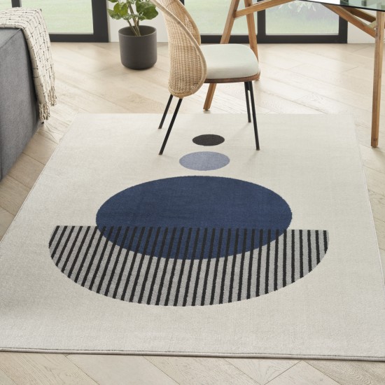 Nourison Modern Passion MDP04 Area Rug, Ivory/Blue, 6' x 9'