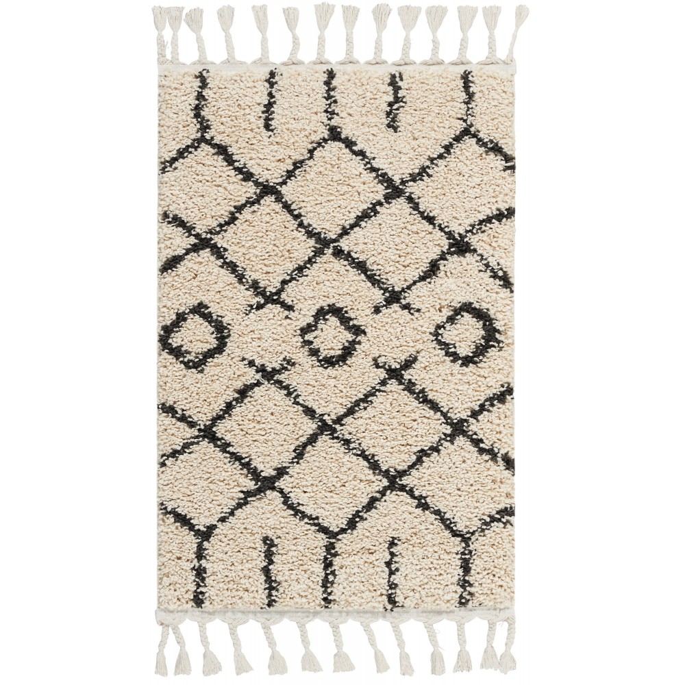 Nourison Moroccan Shag MRS01 Area Rug, Cream, 2'2" x 4'